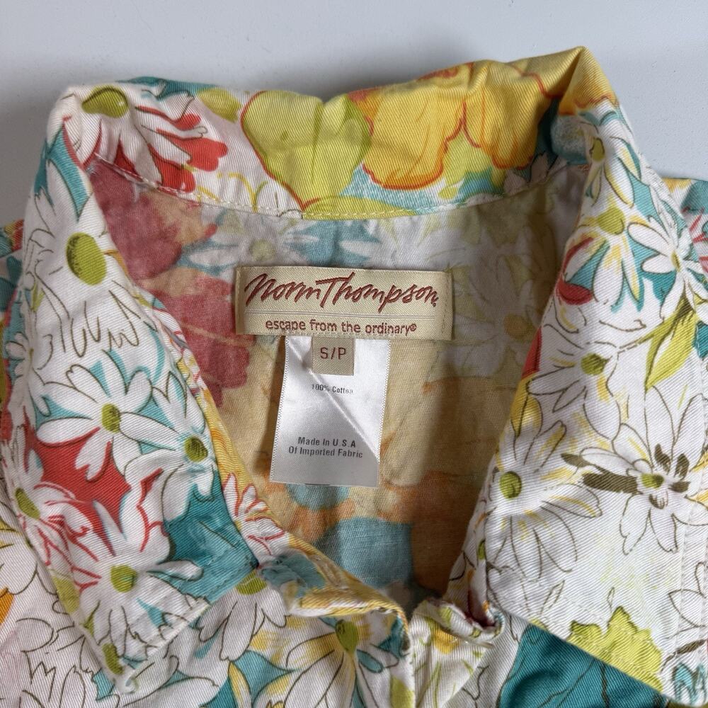Norm Thompson Vintage Floral Button Down Shirt Women’s S 100% Cotton EUC - Picture 6 of 7
